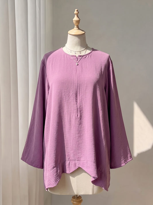 Dusty Purple Textured Round-Neck Tunic
