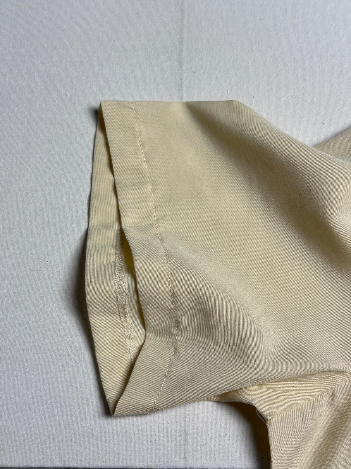 Light Yellow Short-Sleeve Button-Up Top