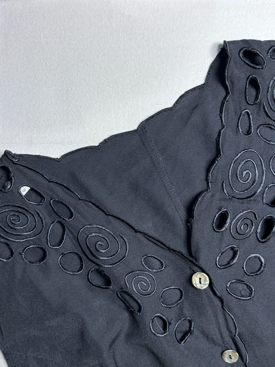 Summer Black Cutout Embroidered Sleeveless Top
