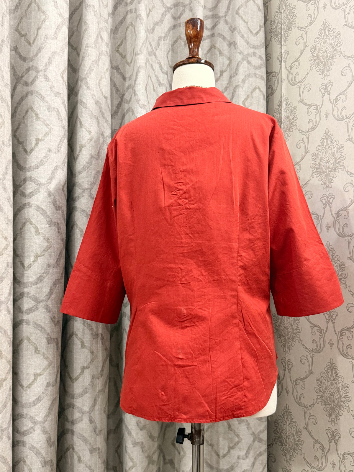 Cotton-Blend Top with Button-Down Front