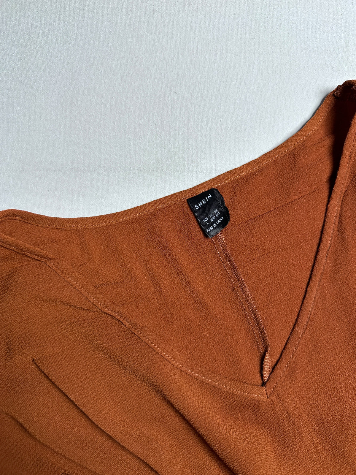 Terracotta Flare Top with Short Batwing Sleeves