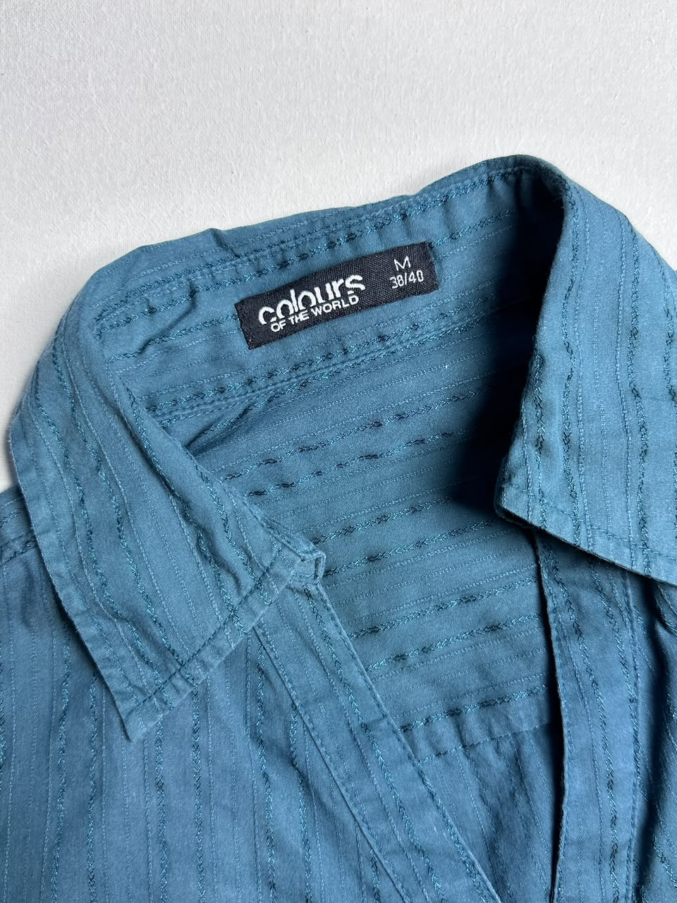 Teal Textured Button-Up Top