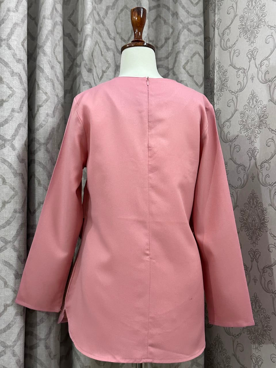 Solid Pink Double-Layer Design Casual Top
