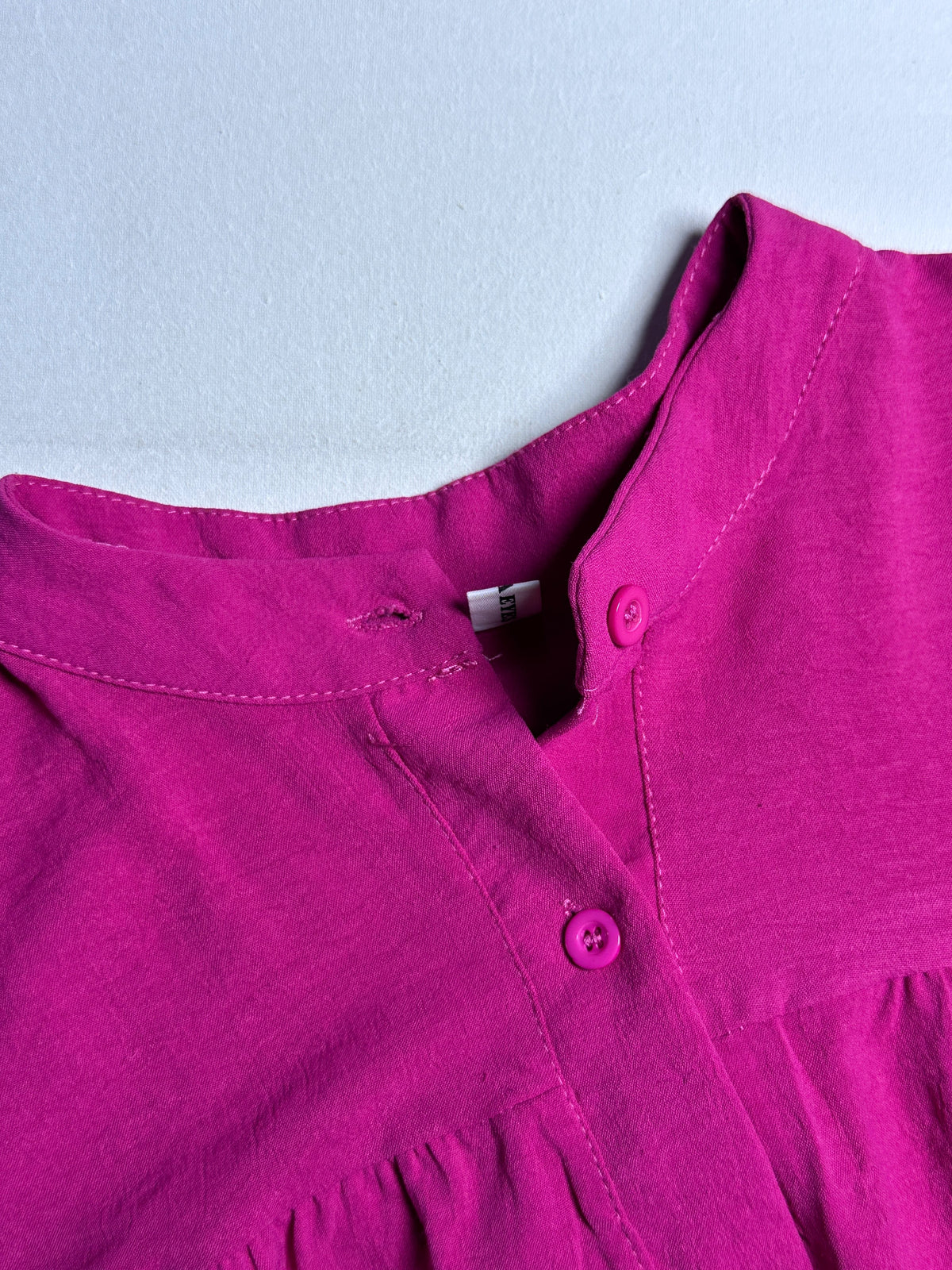Bright magenta button-down Top