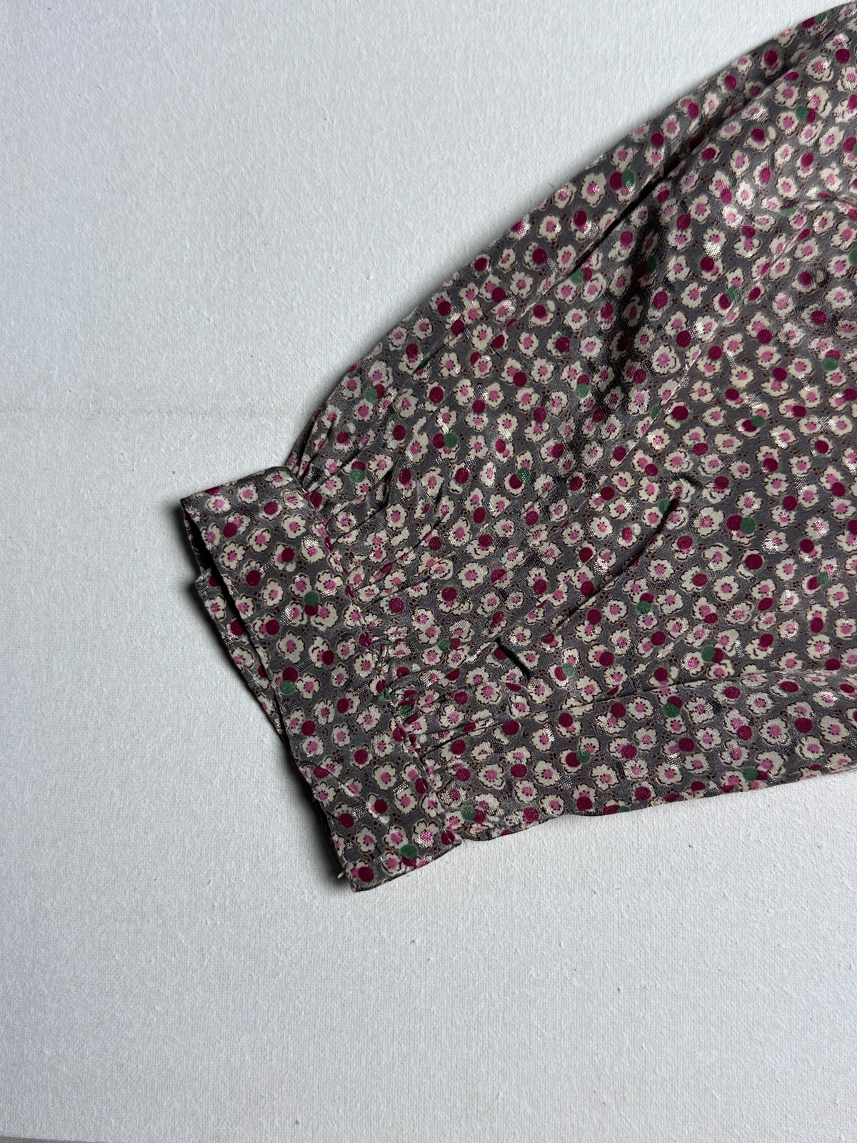 Vintage Daisy Print Tie-Waist Shirt