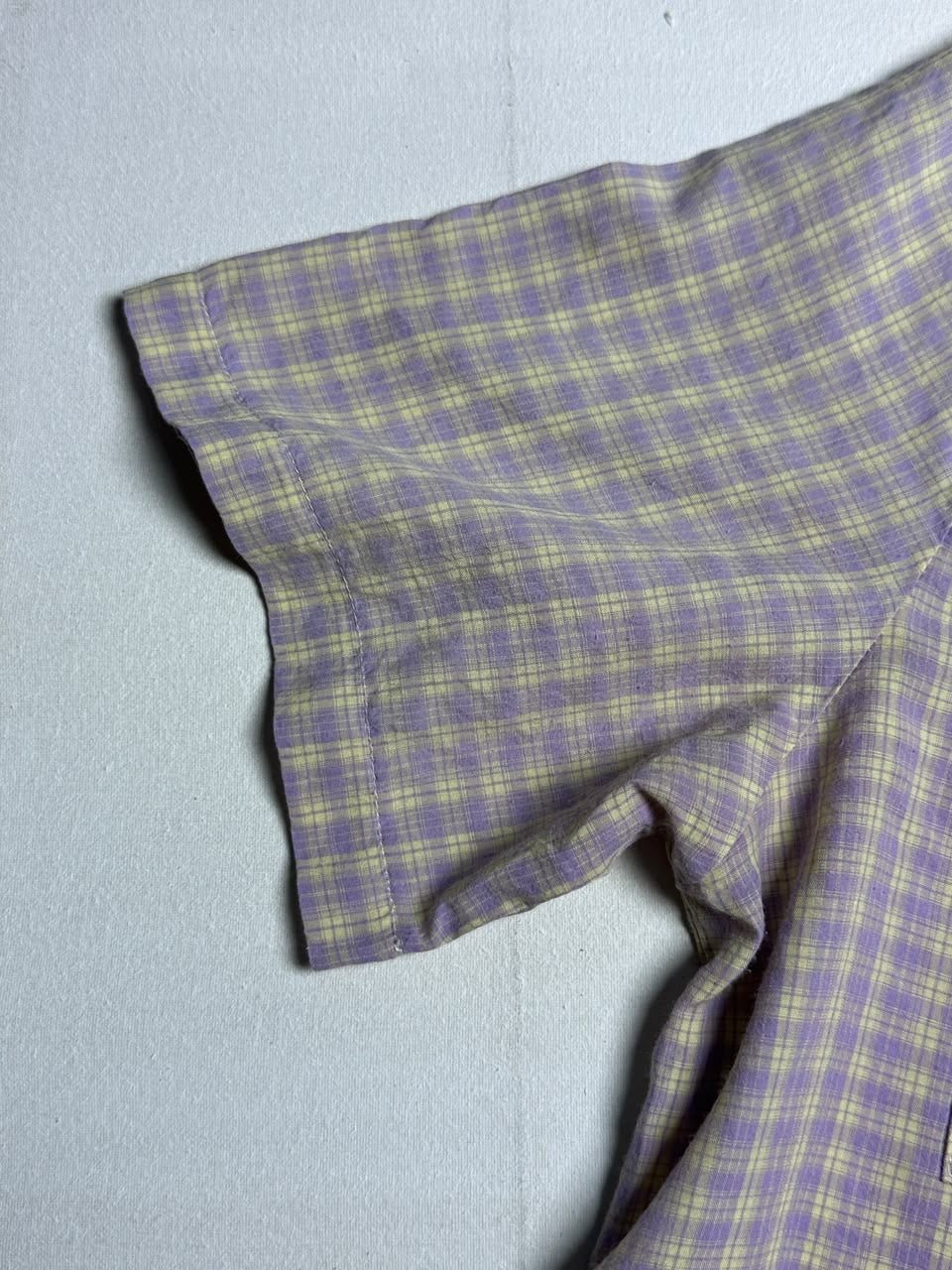 Purple and Yellow Plaid Button Top