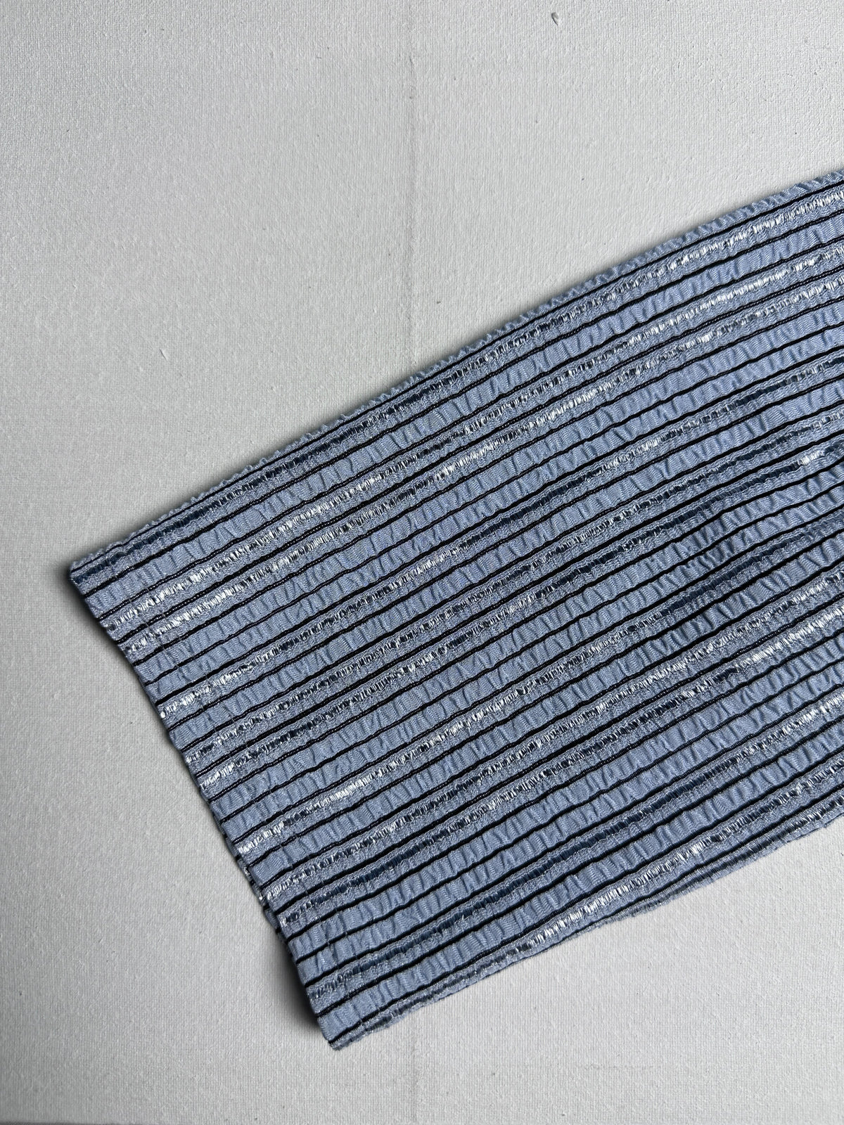 Lightweight Striped Zip Top with Mandarin Collar