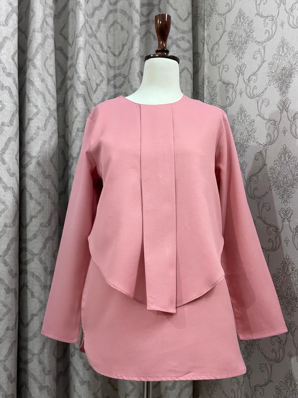 Solid Pink Double-Layer Design Casual Top