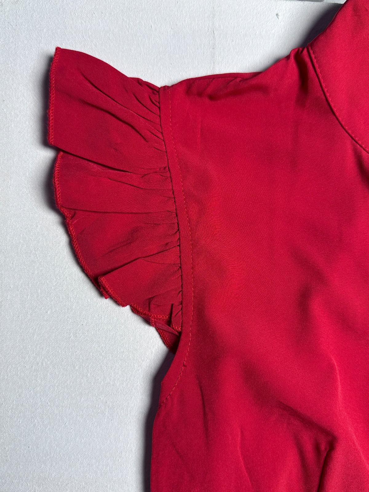 Short-Sleeve Tiered Swing Dress with Mock Neck