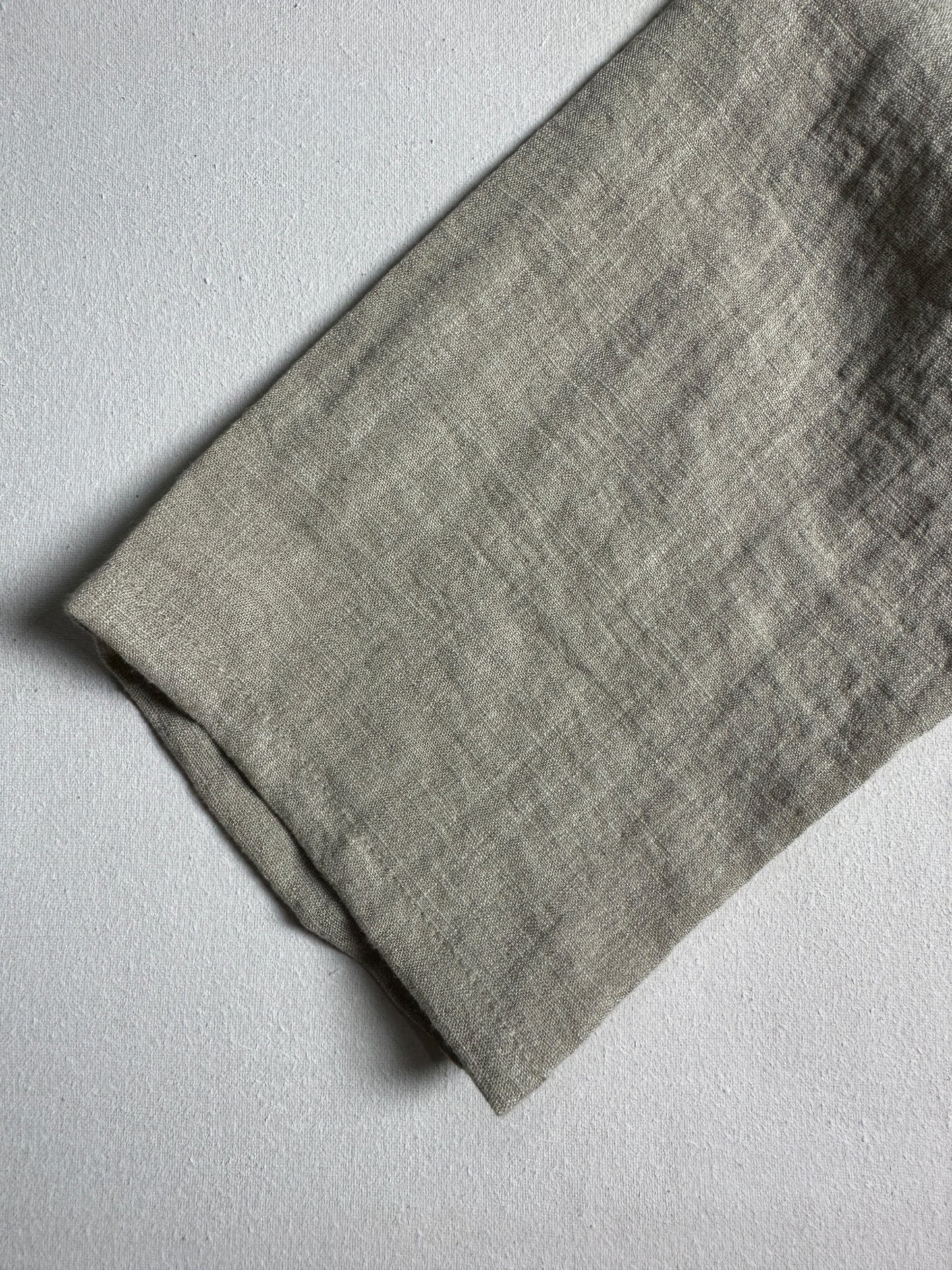 Oatmeal Linen-Blend Round-Neck Button-Front Jacket Top