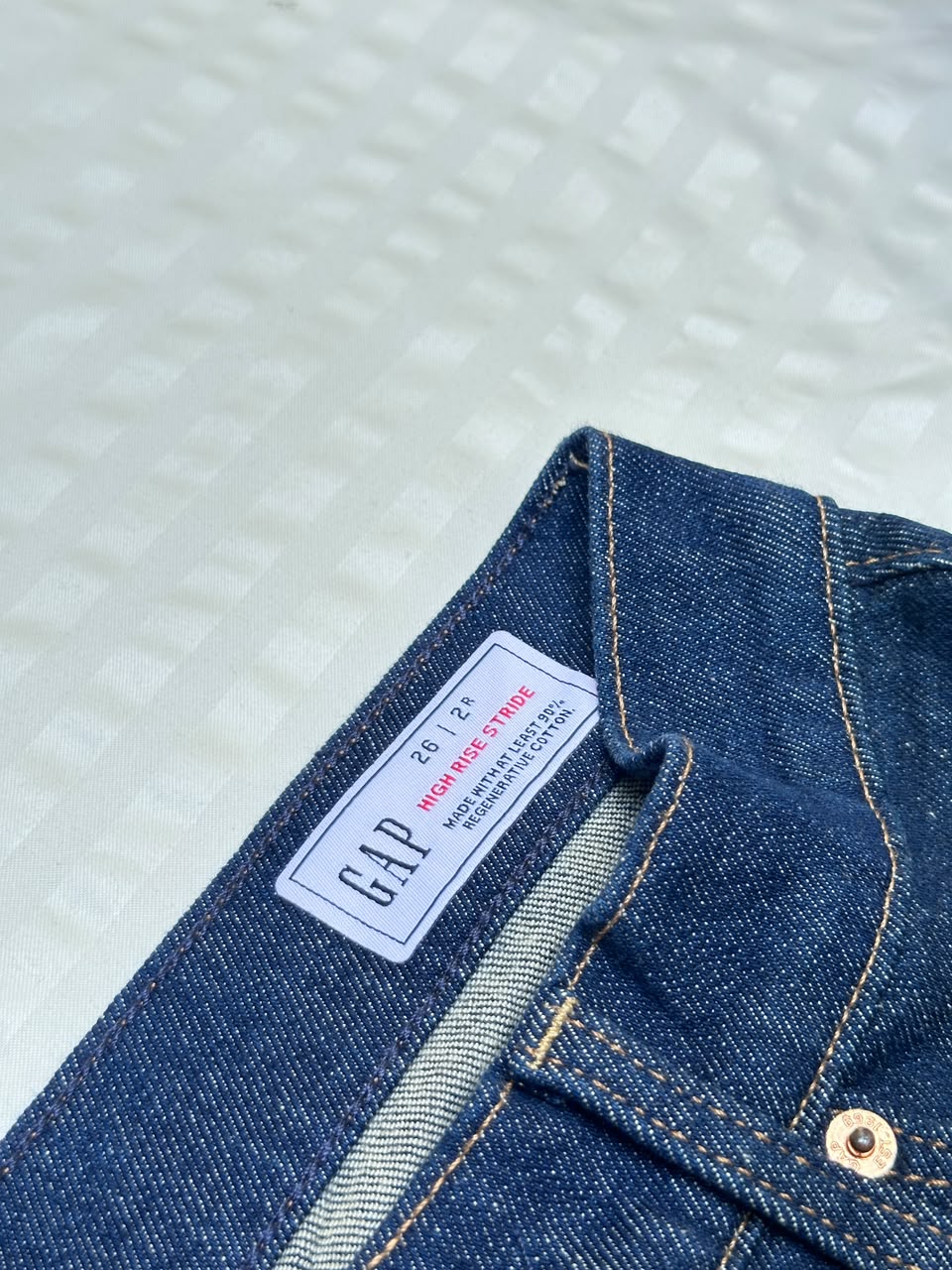 Dark Blue Wide-Leg Denim Pants with Contrast Stitching