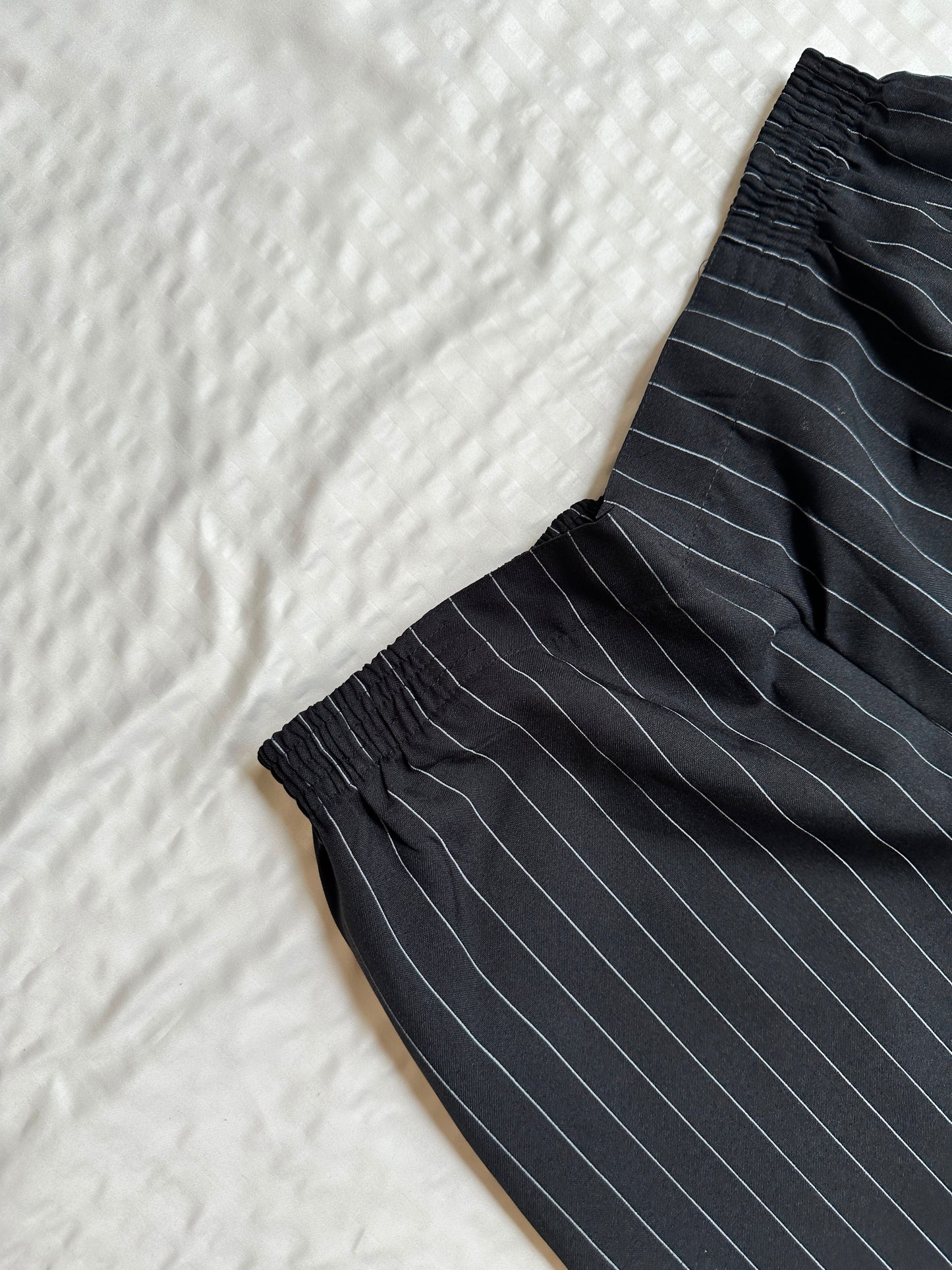 Dress Pant - Striped Black Straight Pant