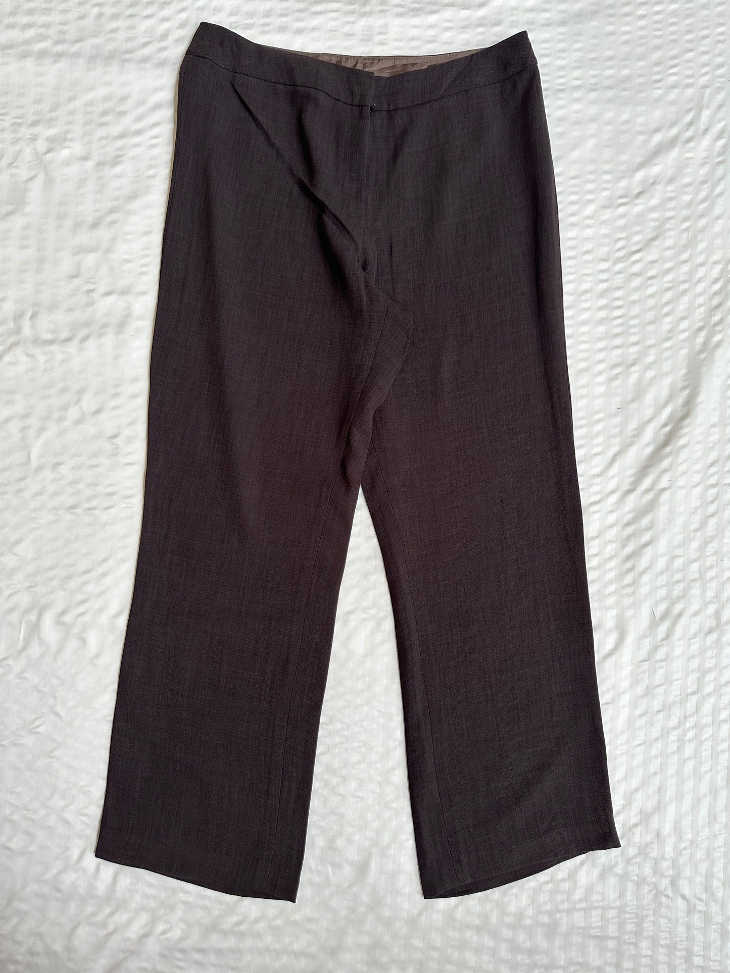 Dress Pant - Greyish Brown Georgette Straight Pant