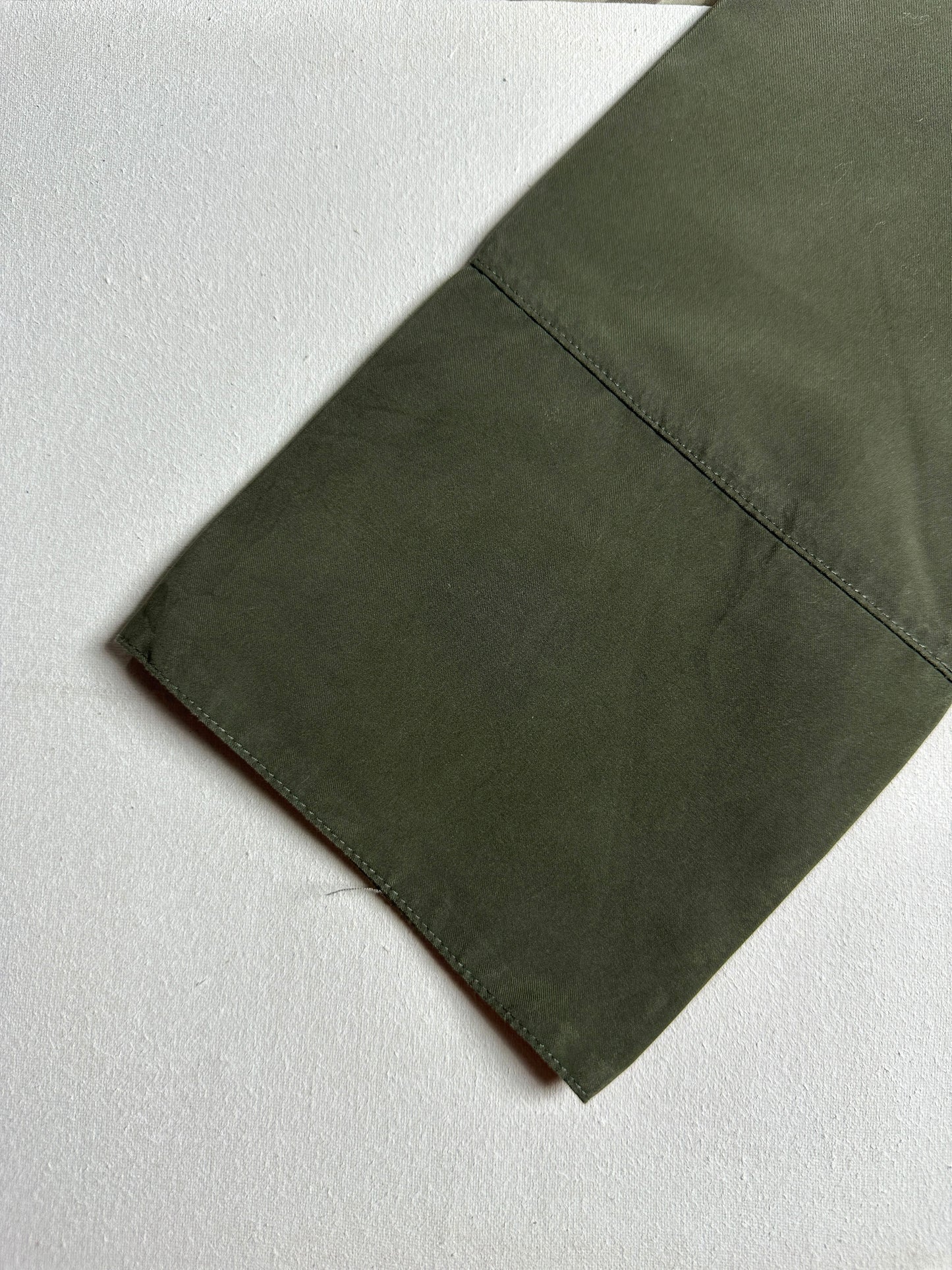 Charcoal Grey Satin Long-Sleeve Button-Down Shirt