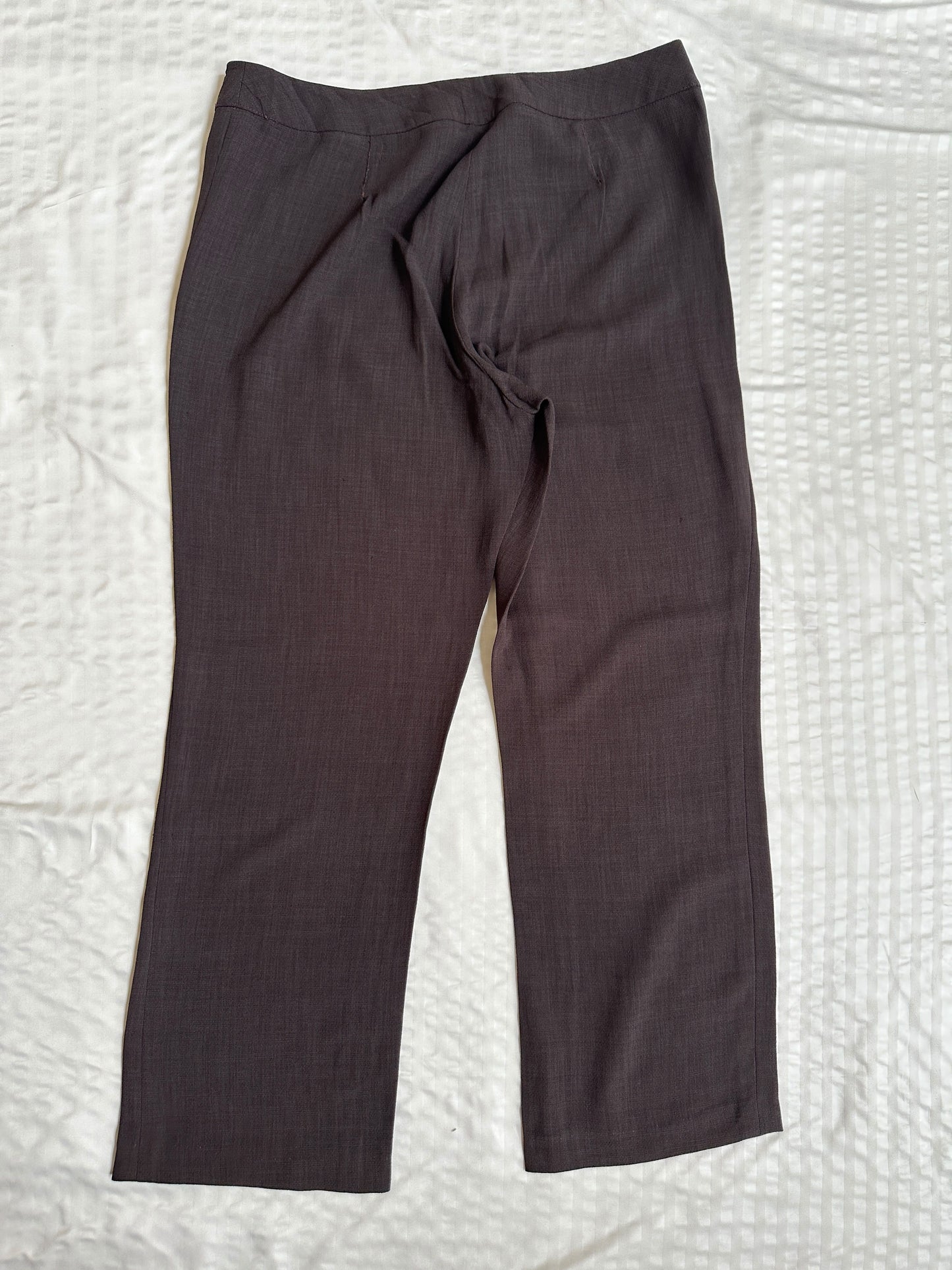 Dress Pant - Greyish Brown Georgette Straight Pant