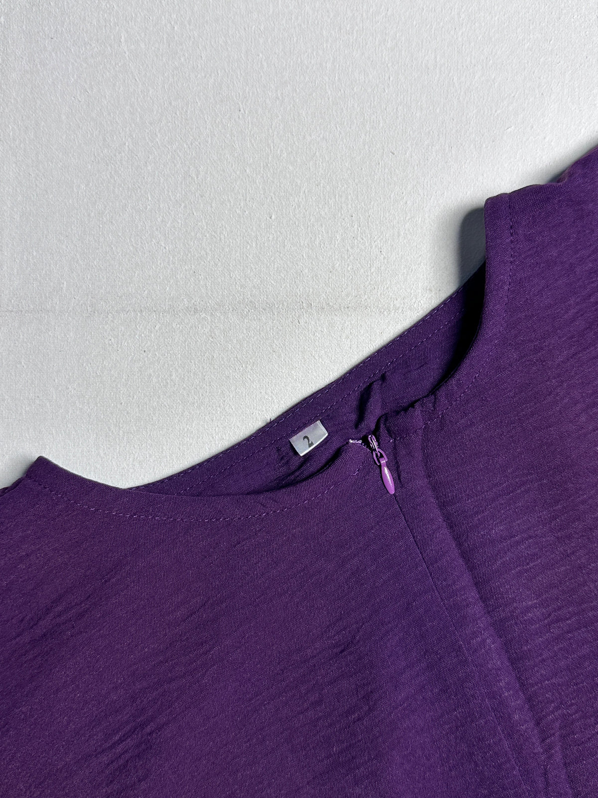 Purple Crinkle Textured Oversized Tunic Top with Batwing Sleeves