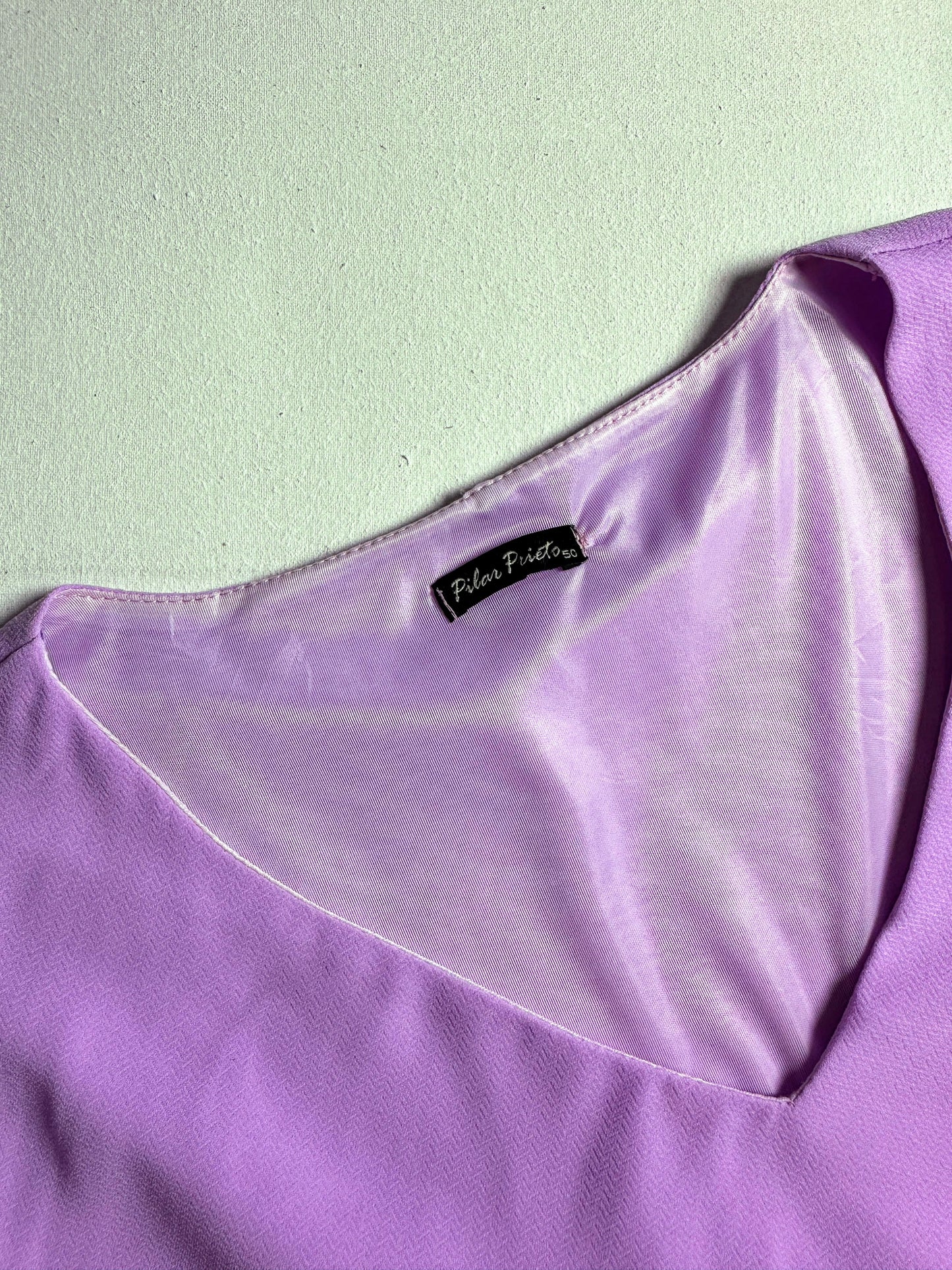 Lavender Double-Layer 3/4 Sleeve Top