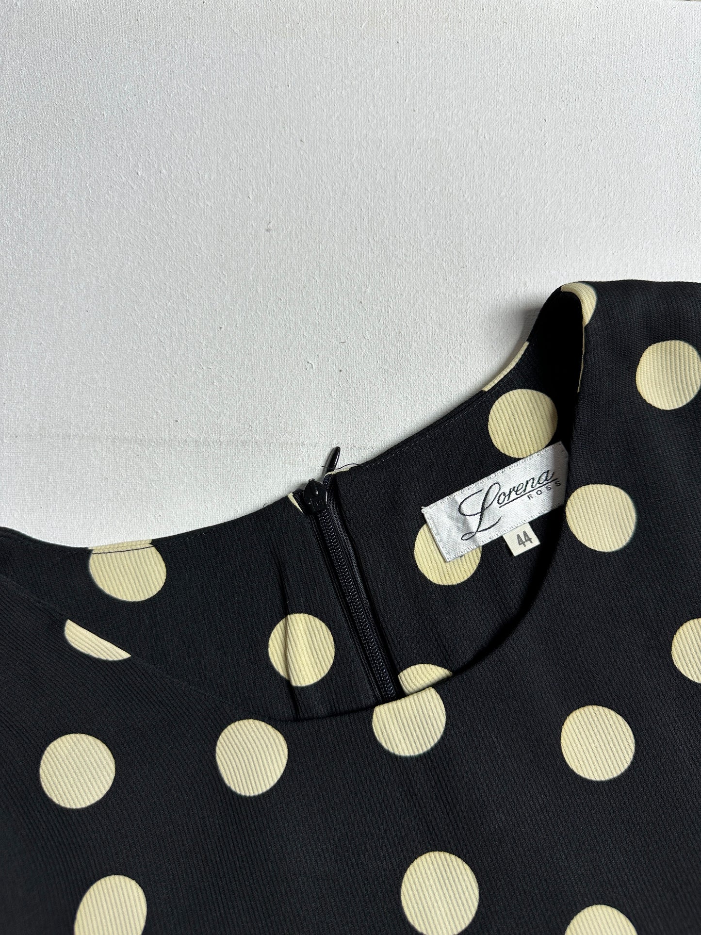 Black & White Polka Dot Short-Sleeve Dress