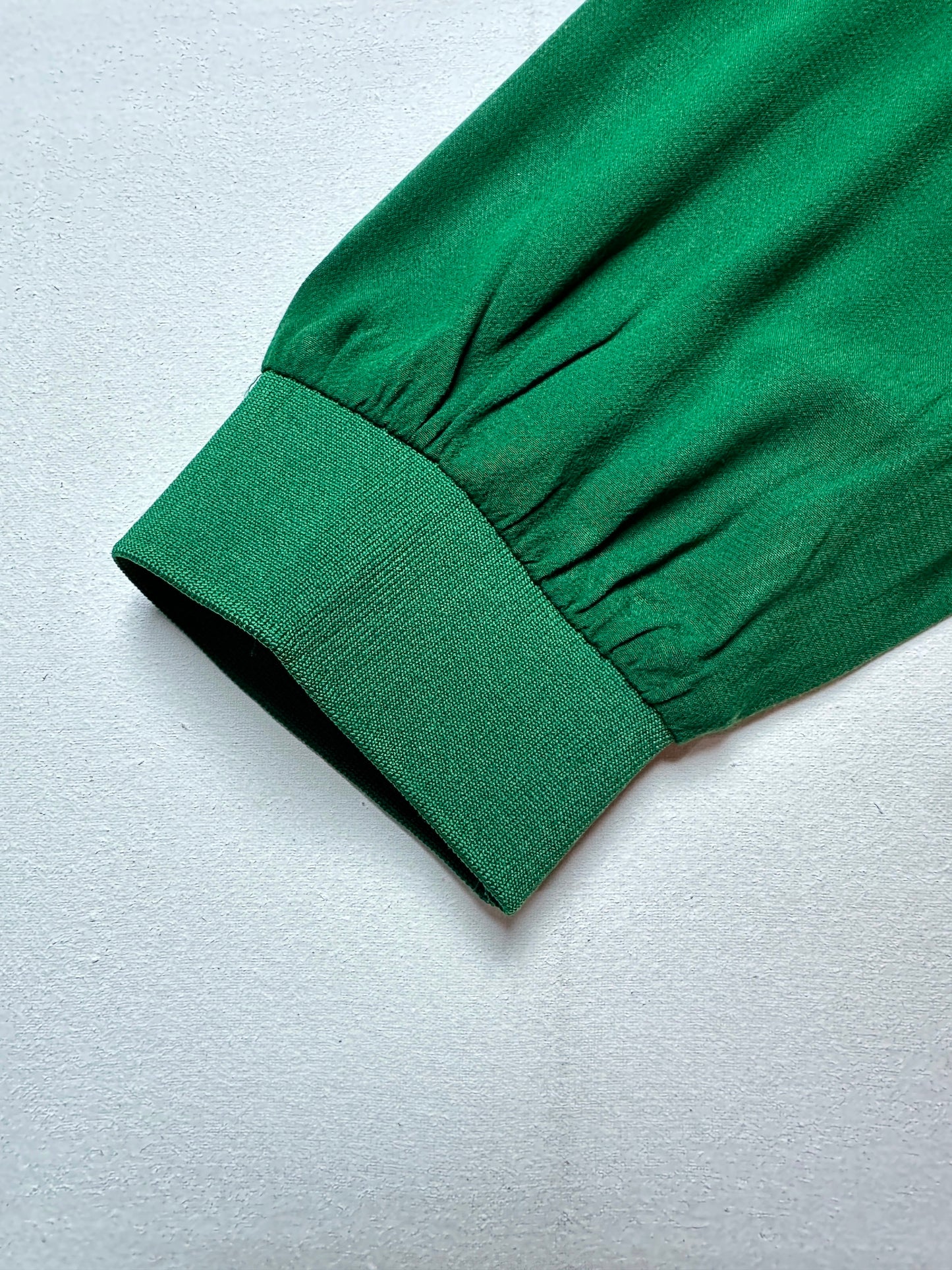 Forest Green Concealed Placket Long-Sleeve Top
