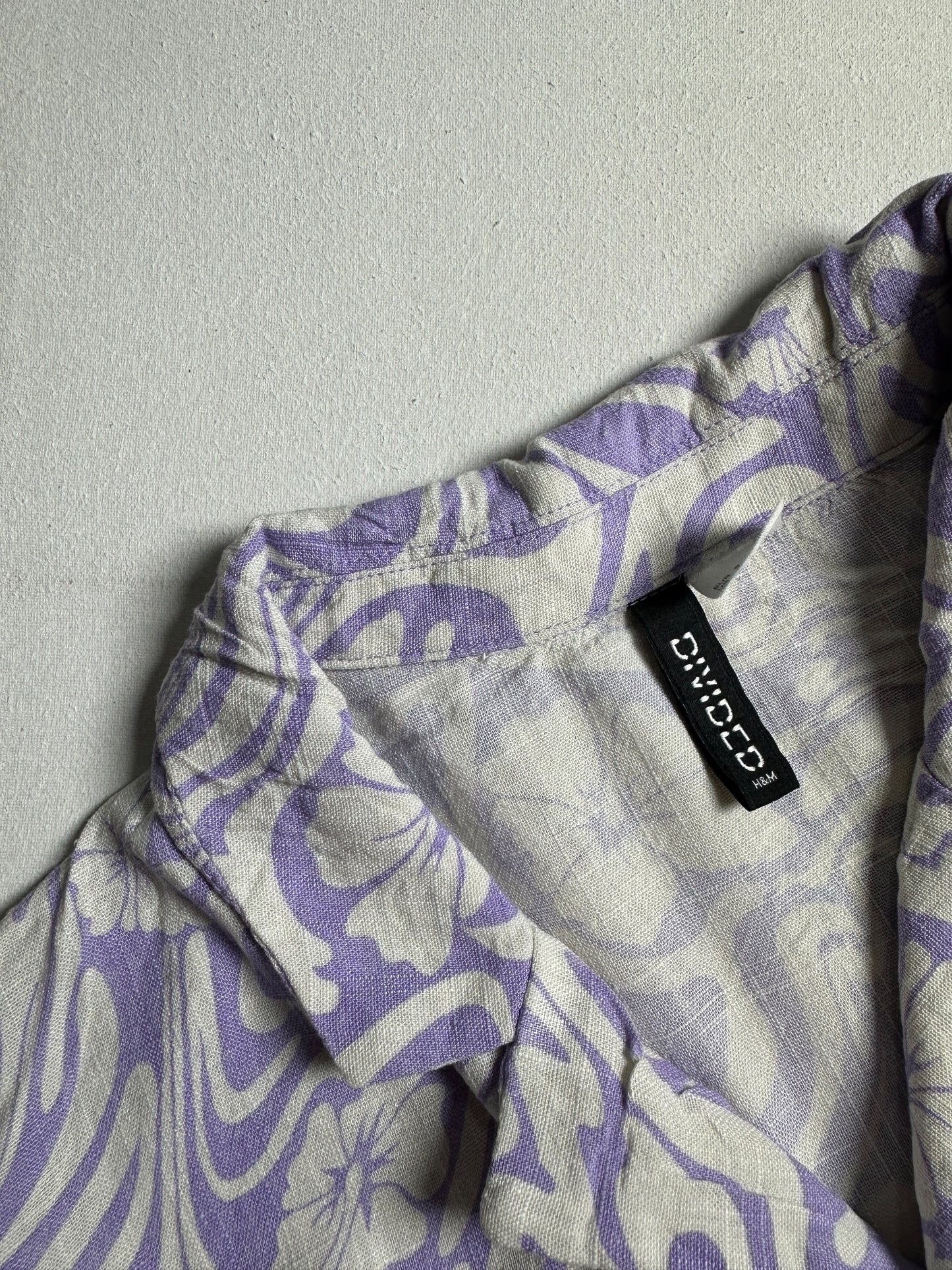 Lilac & White Psychedelic Swirl Floral Resort Shirt