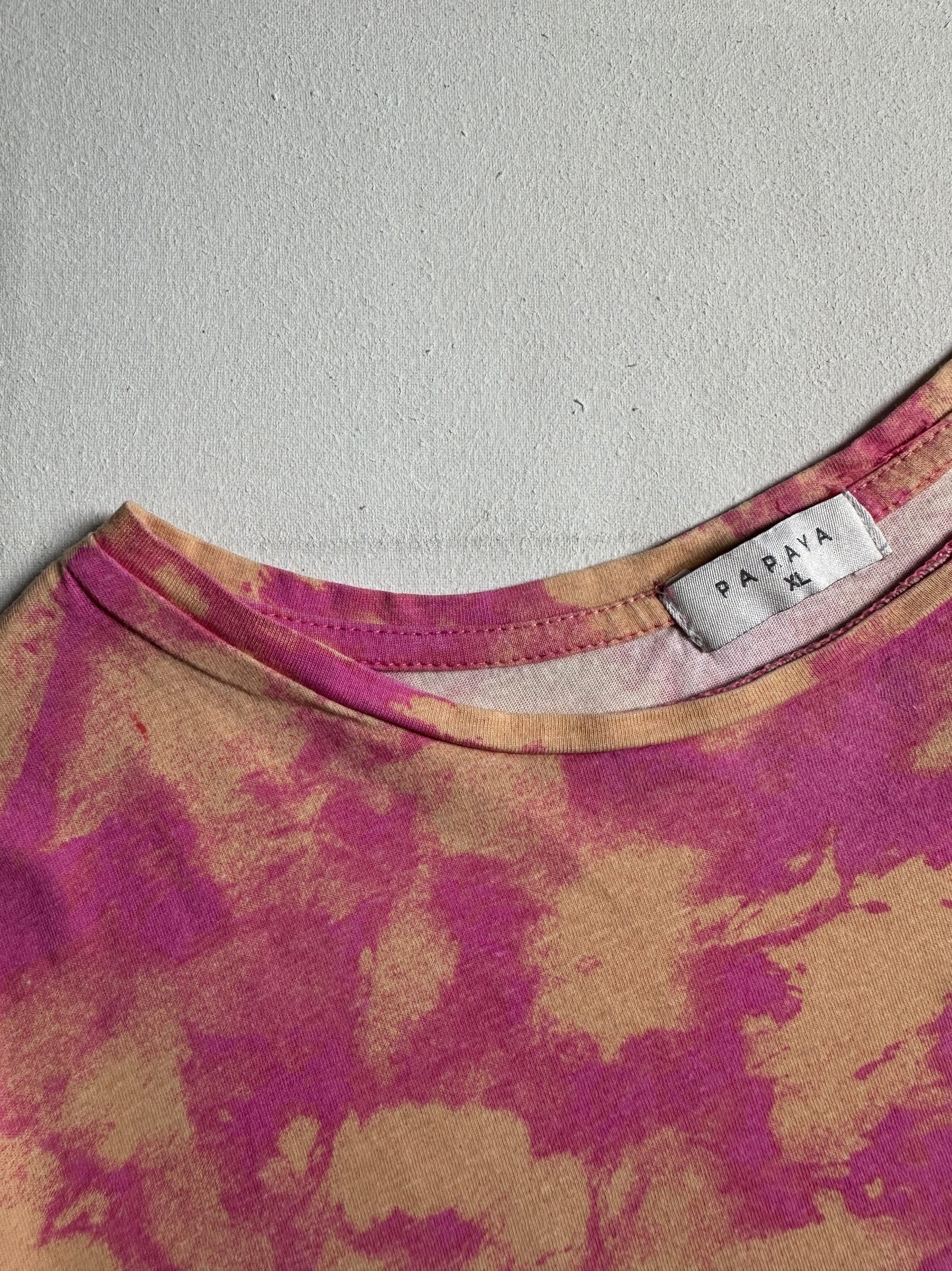 Bubblegum Pink Bleach-Wash Crewneck Tee