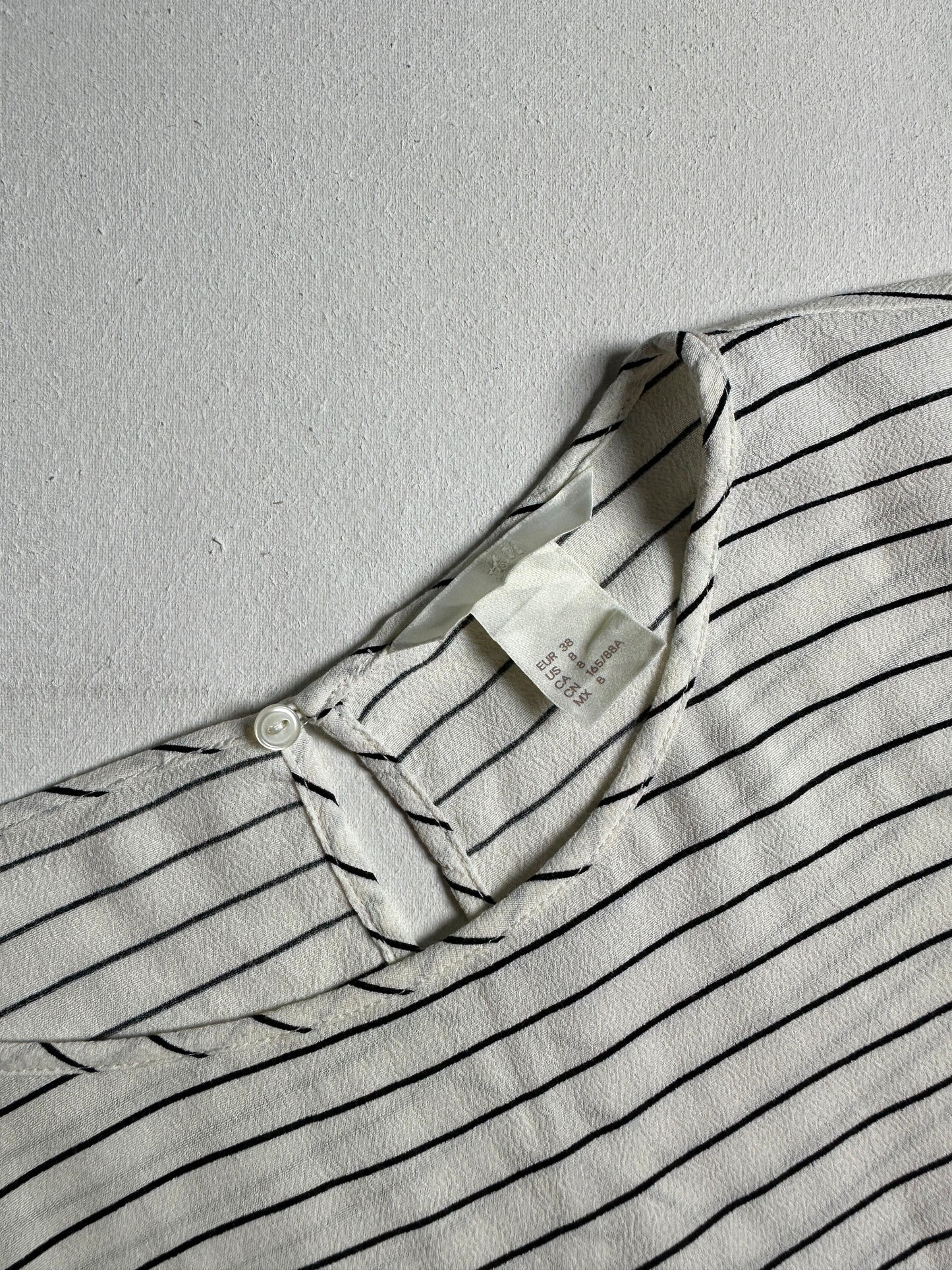 White & Black Fine Stripe Short-Sleeve T-Shirt