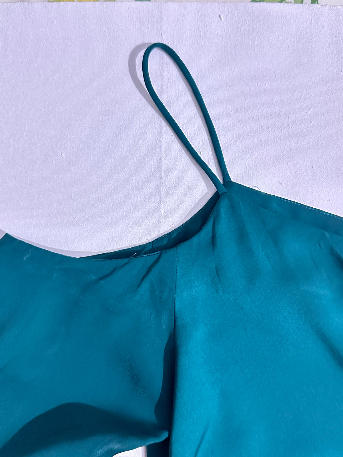 Emerald Green Cold-Shoulder Bell Sleeve Top