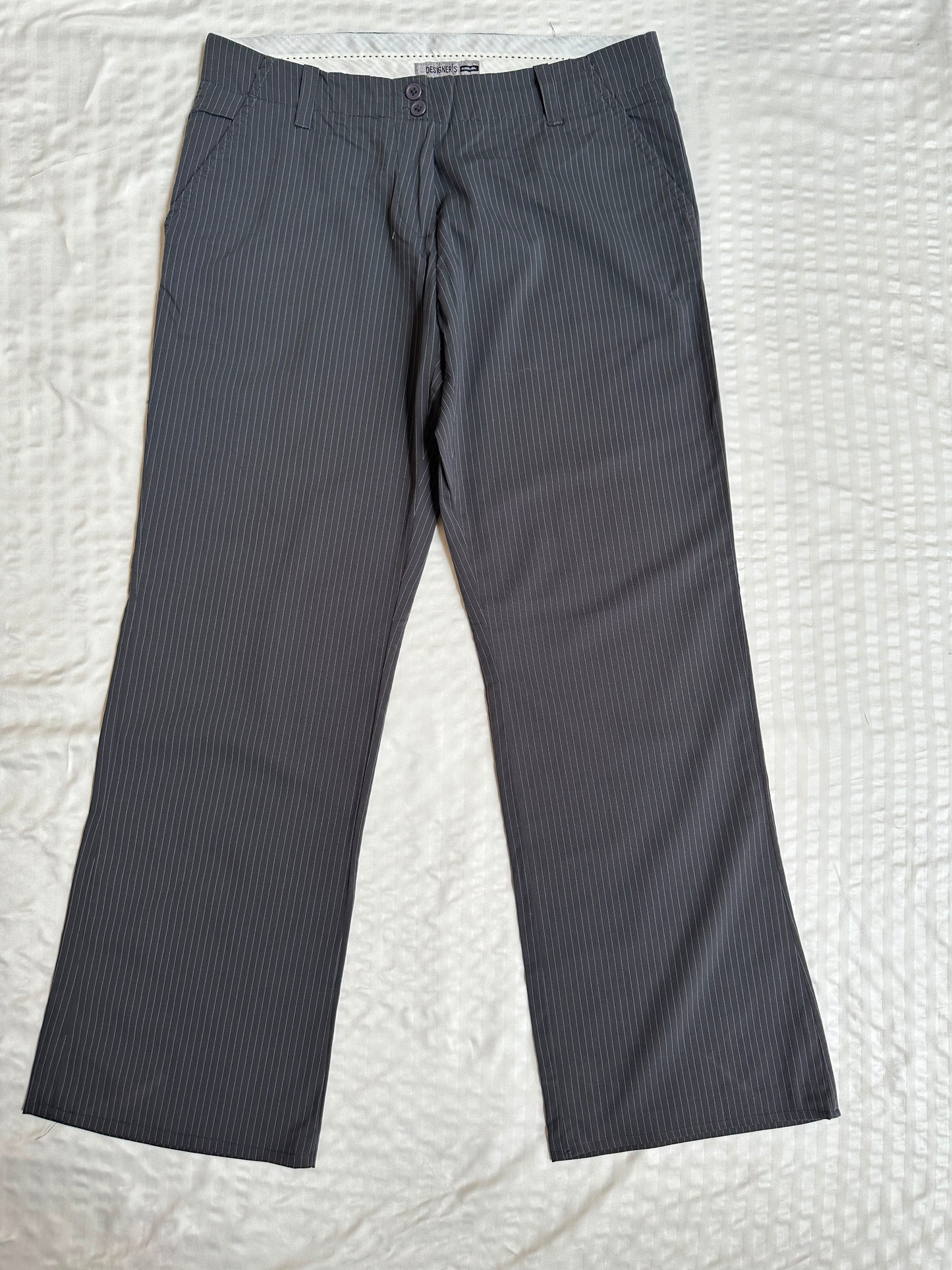 Dress Pant - Striped Grey straight Pant