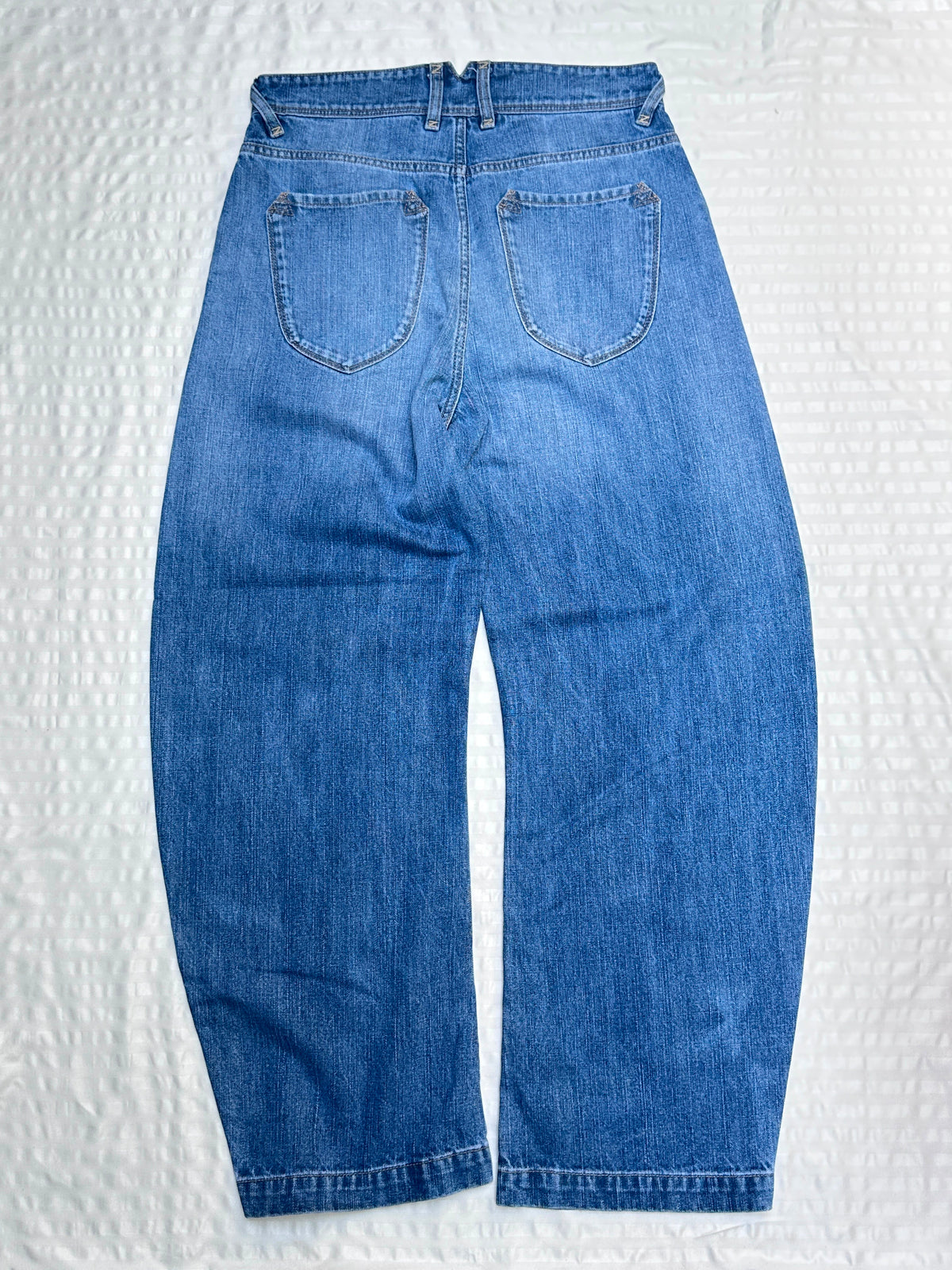 Light Wash Balloon Jeans with Vintage Fade