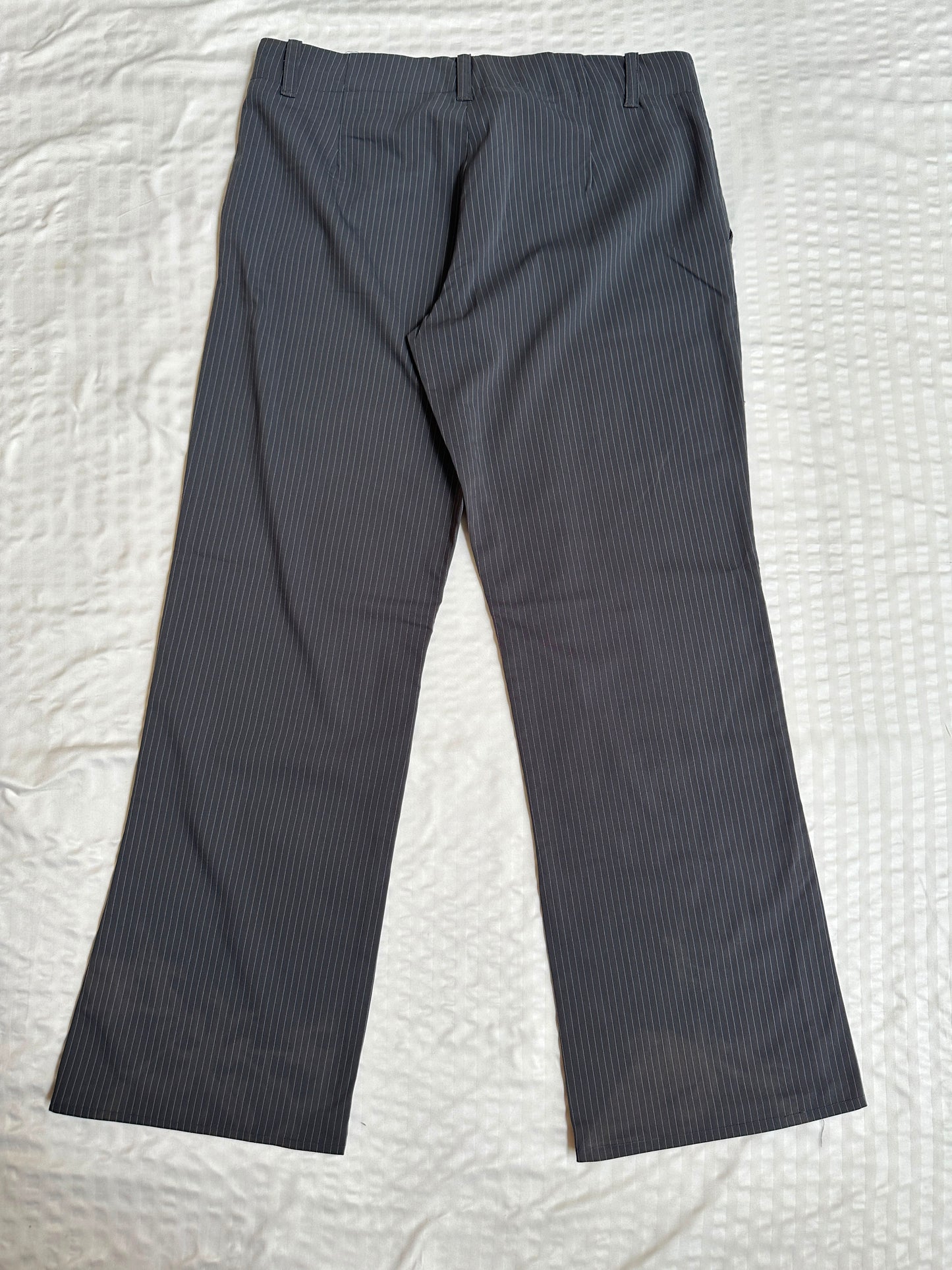 Dress Pant - Striped Grey straight Pant
