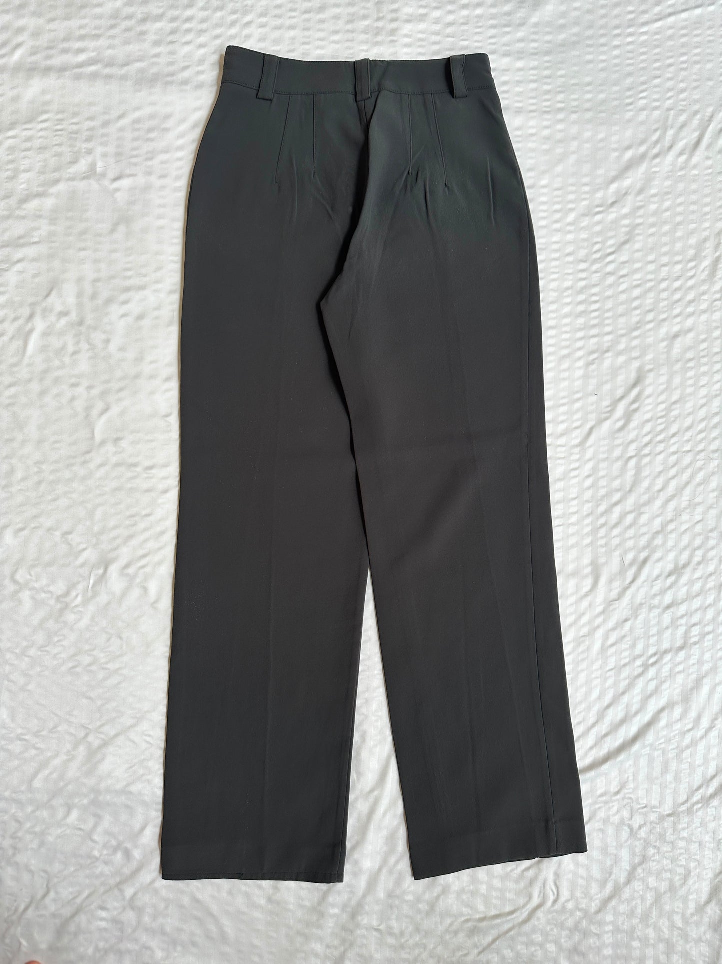 Dress Pant - Olive Green Georgette straight pant