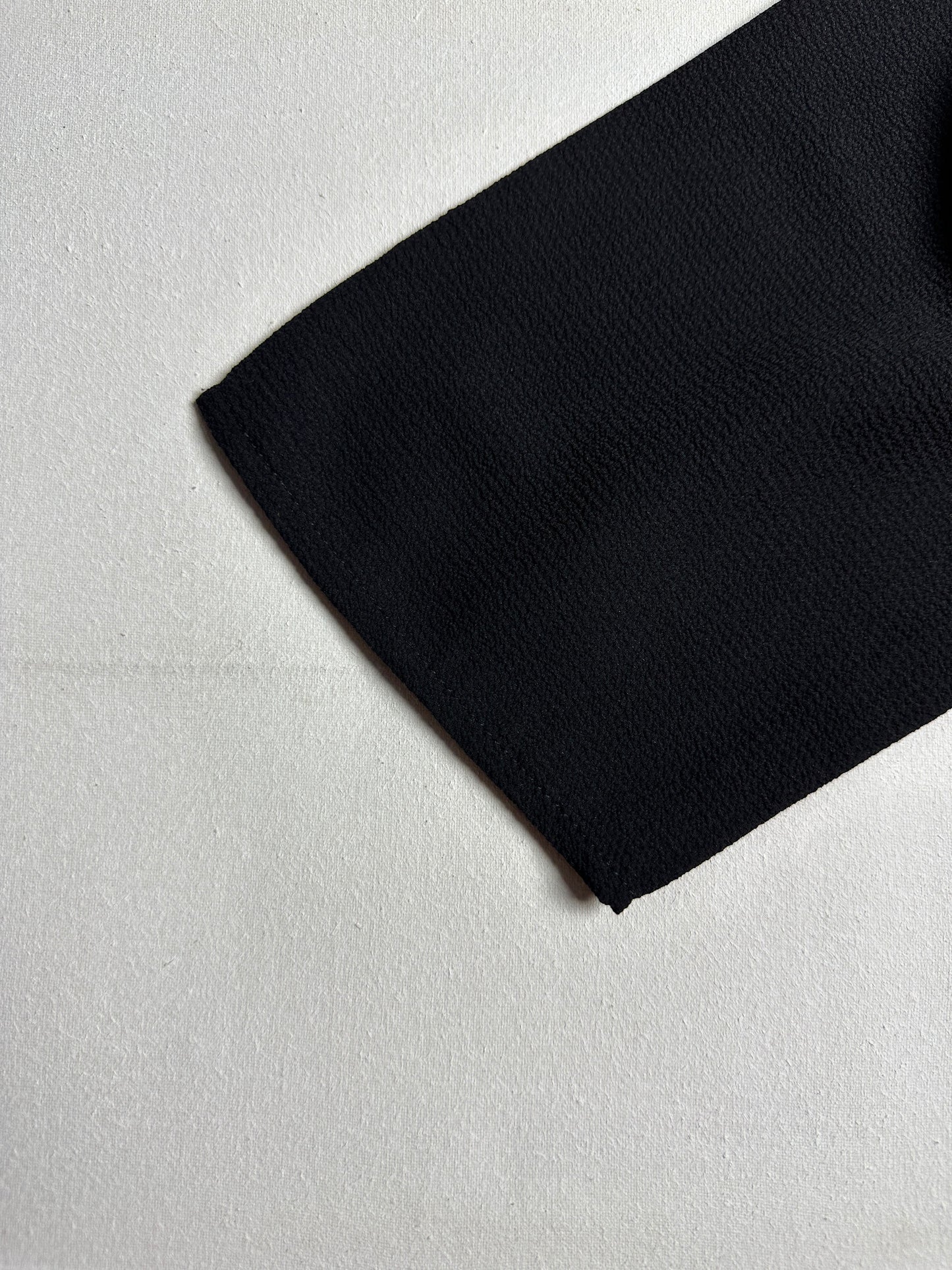 Black Textured Boatneck Long-Sleeve Blouse