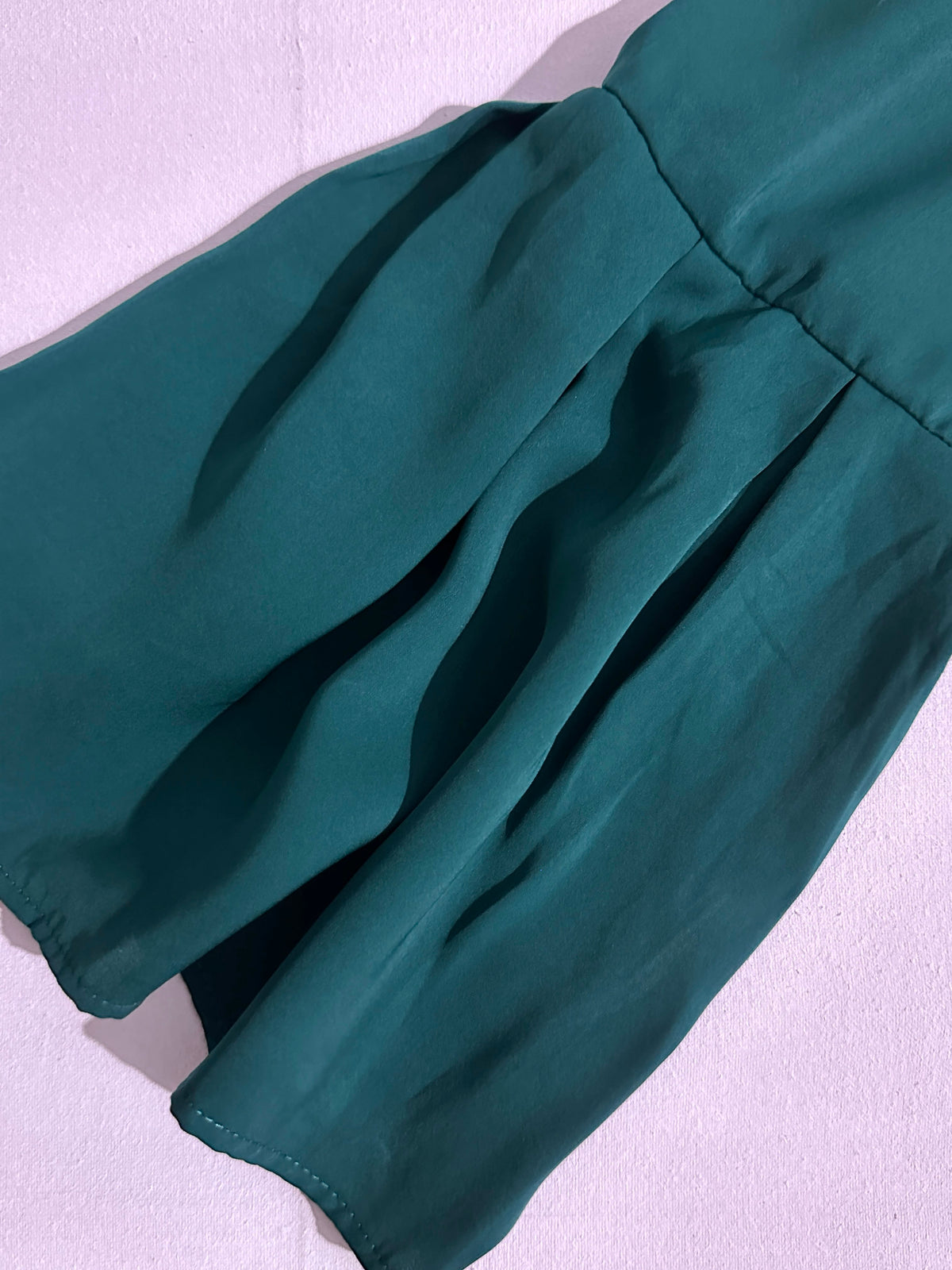 Emerald Green Cold-Shoulder Bell Sleeve Top