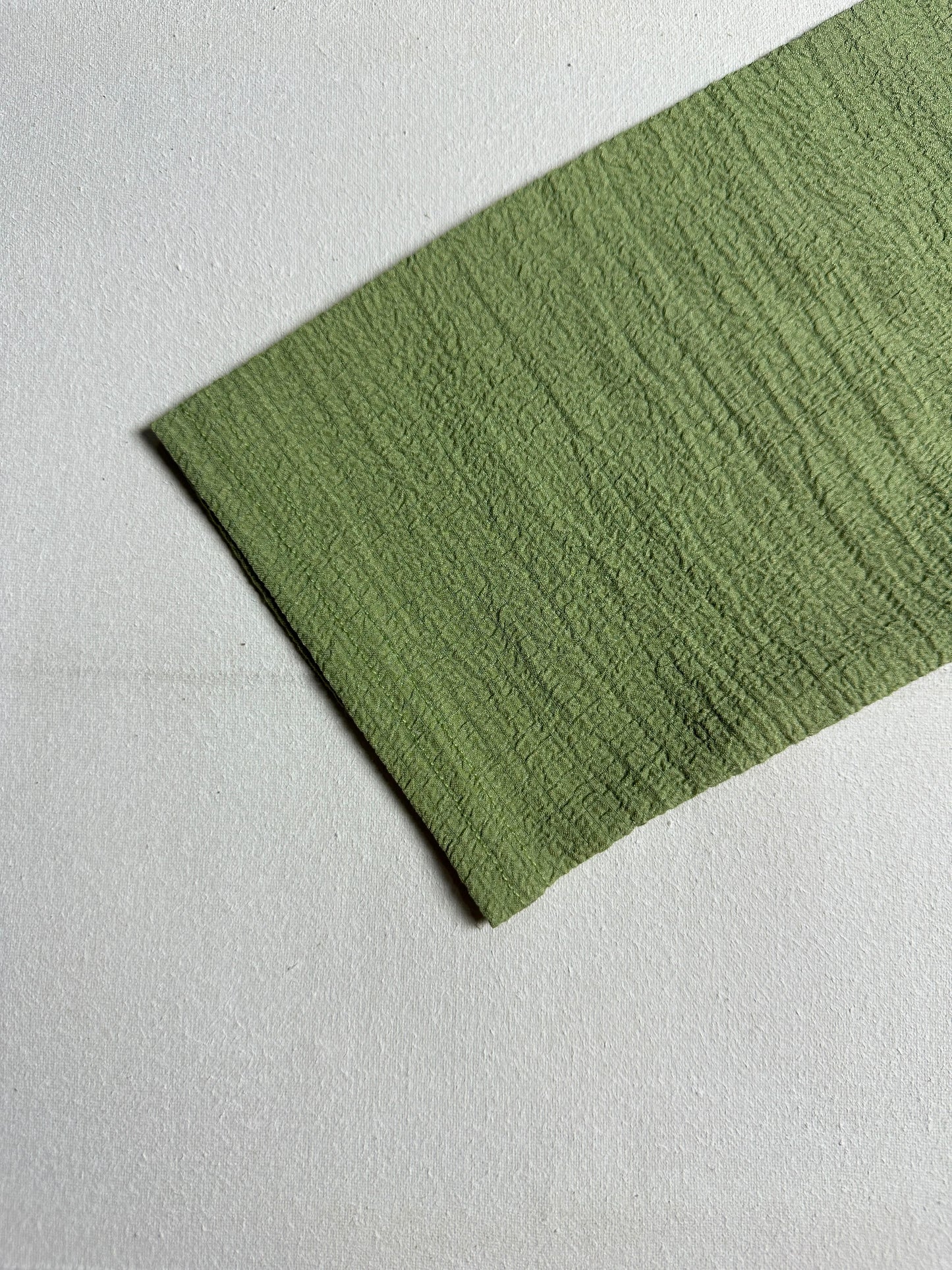 Sage Green Crinkle-Textured Layered 3/4 Sleeve Top