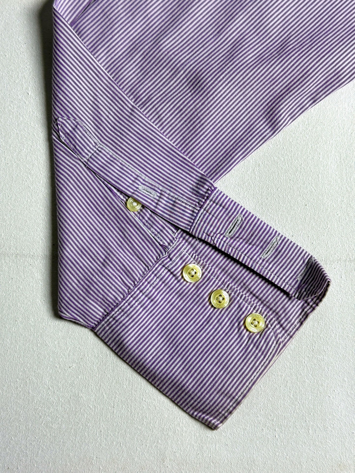 Lavender Pinstripe Collared Cotton Shirt