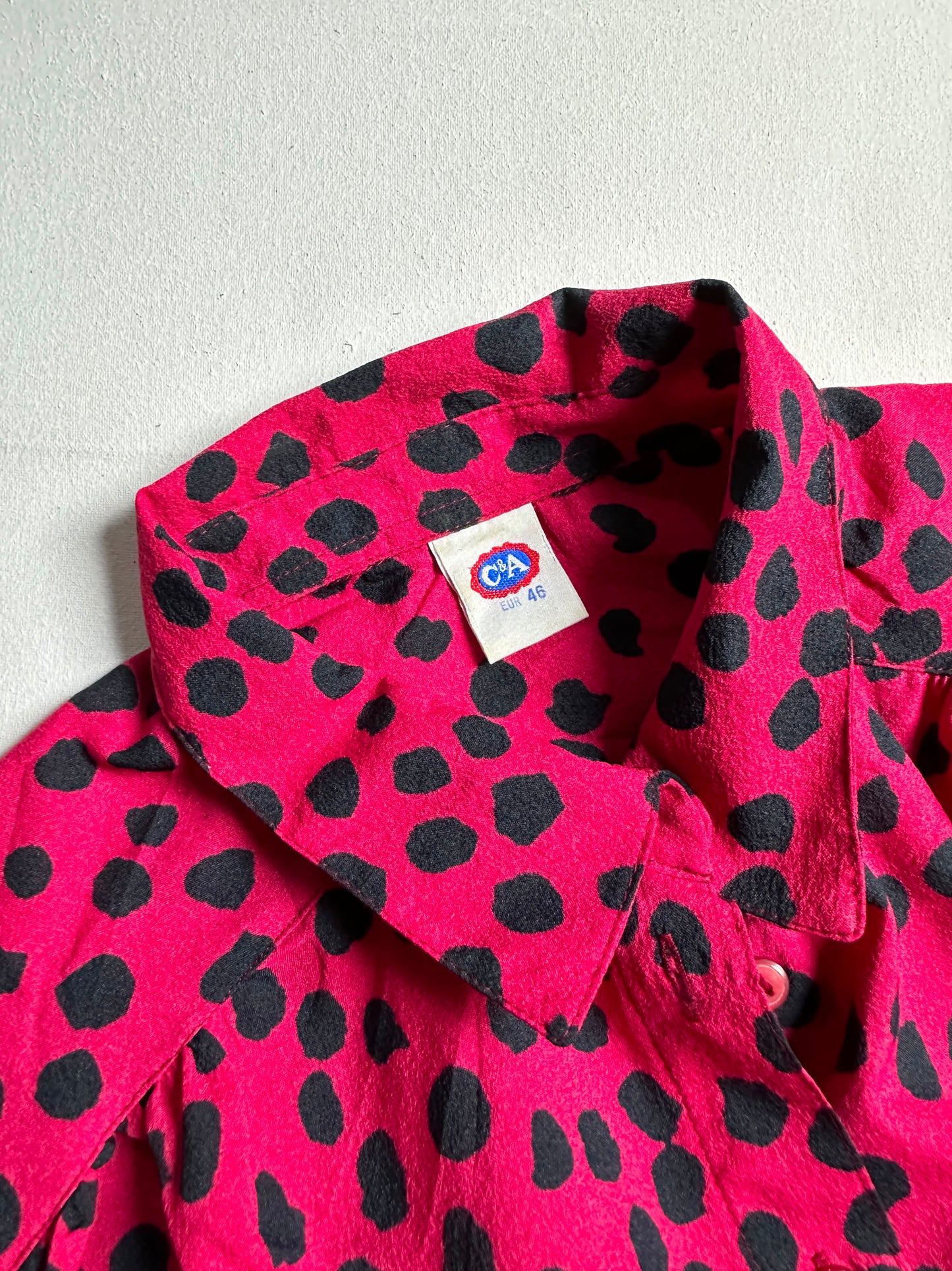 Red & Black Animal Spot Long-Sleeve Shirt