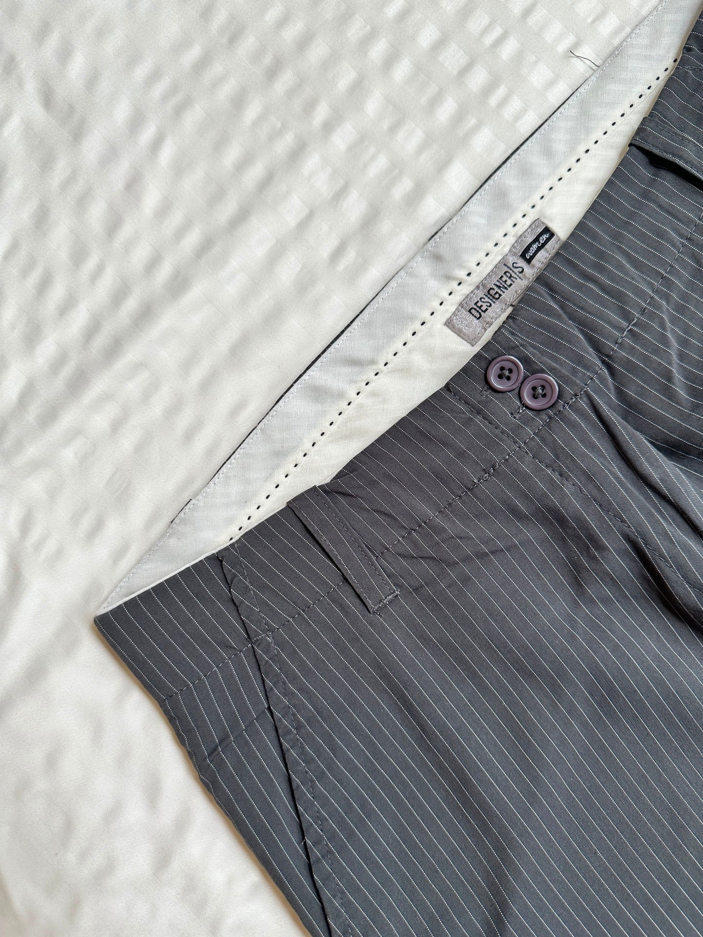 Dress Pant - Striped Grey straight Pant