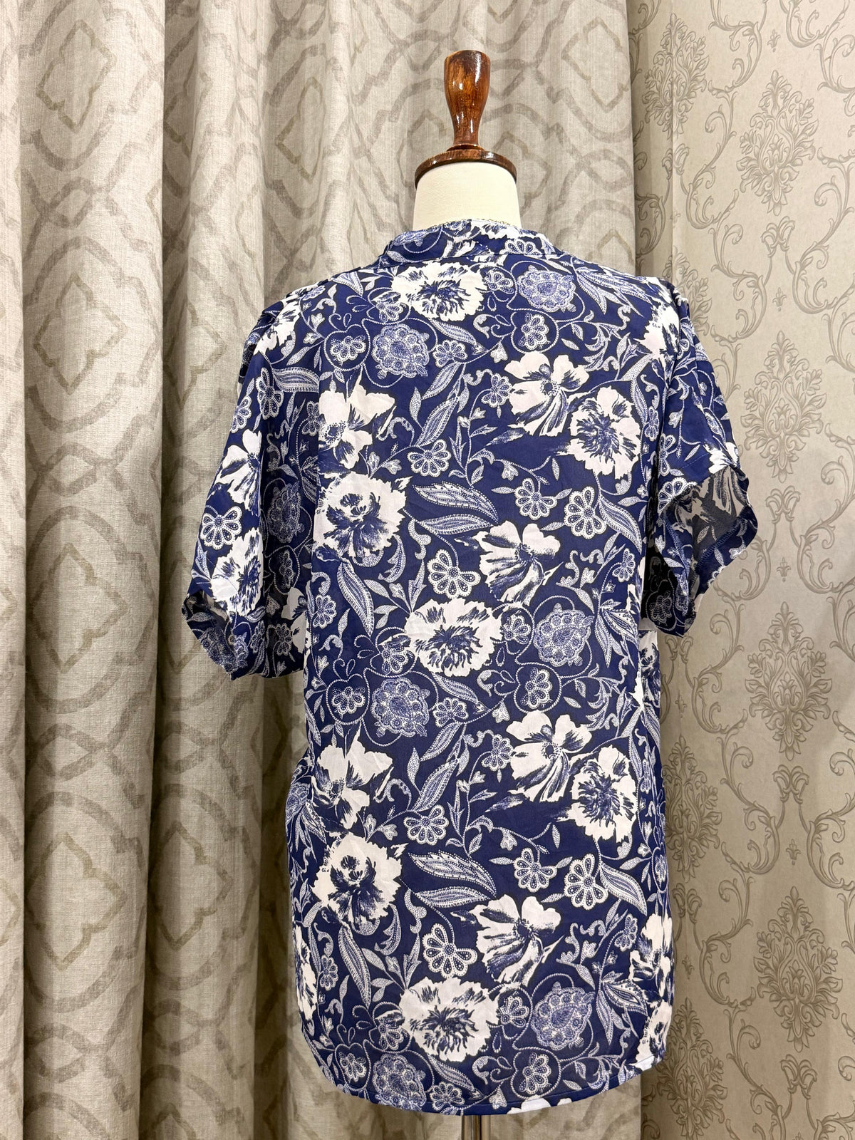 Floral Print Wrap-Front Casual To