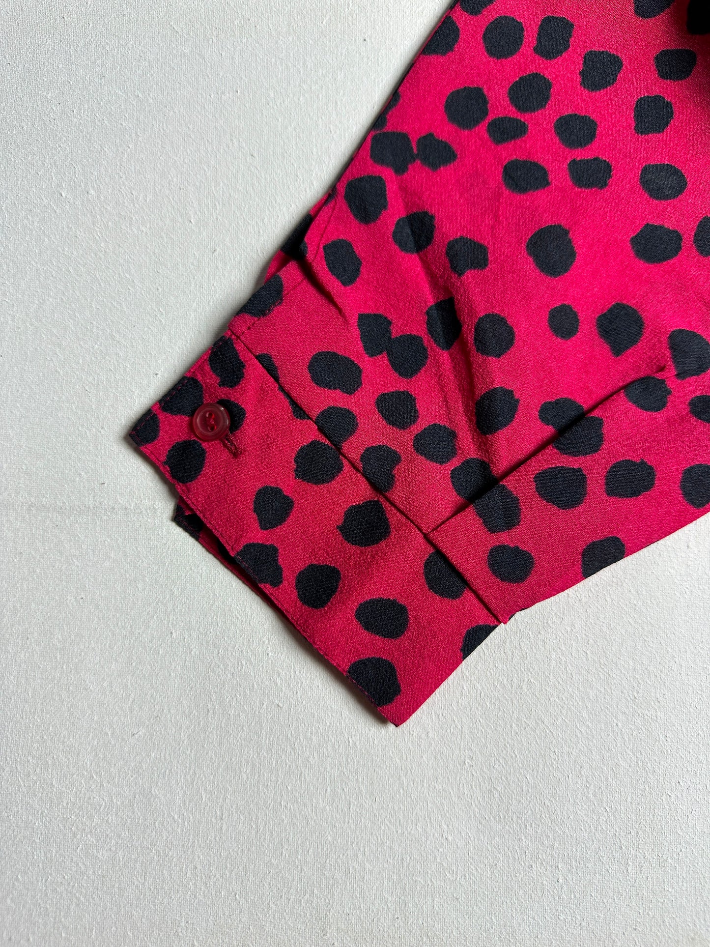 Red & Black Animal Spot Long-Sleeve Shirt