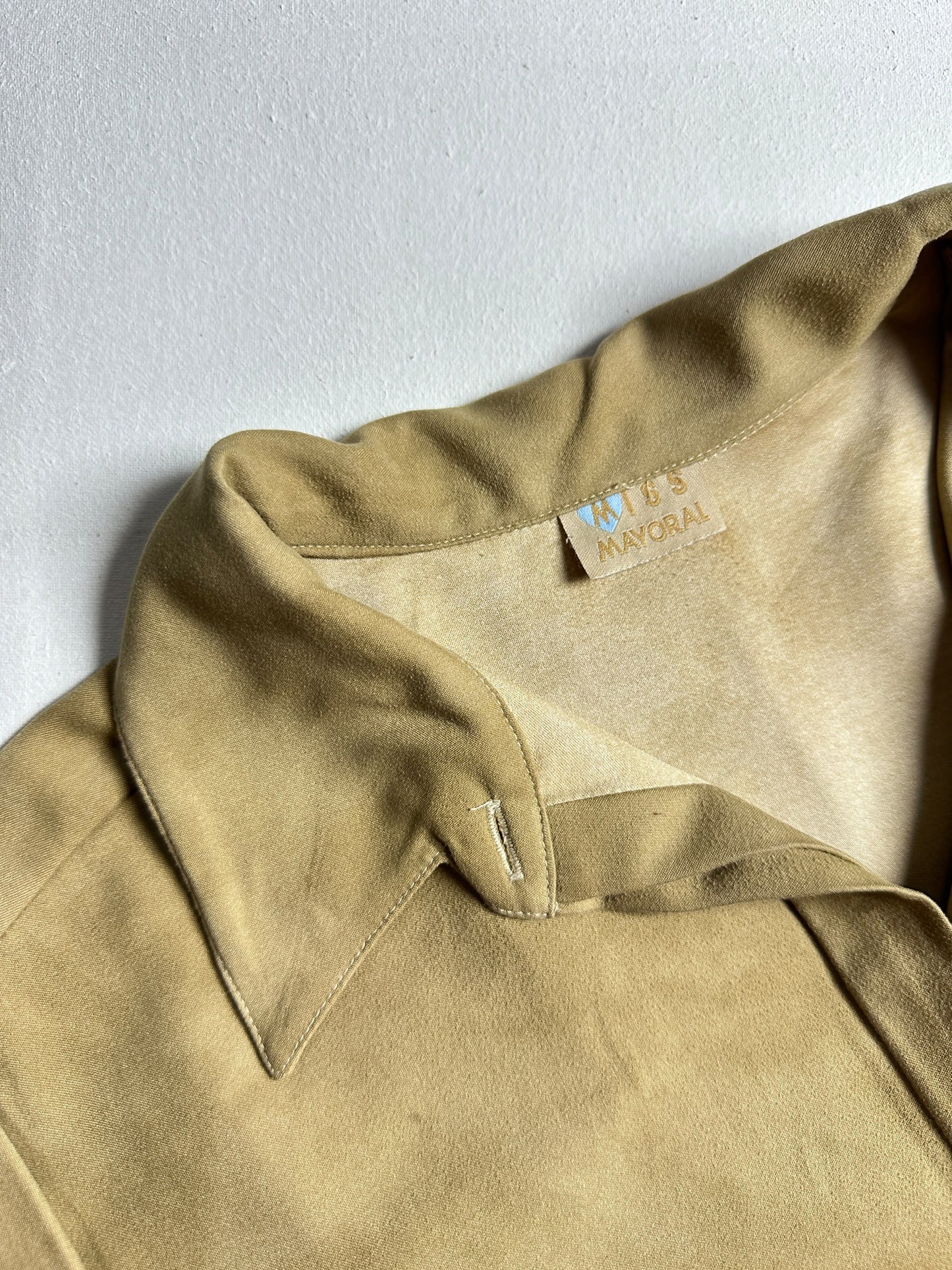 Camel Faux Suede Button-Down Shirt