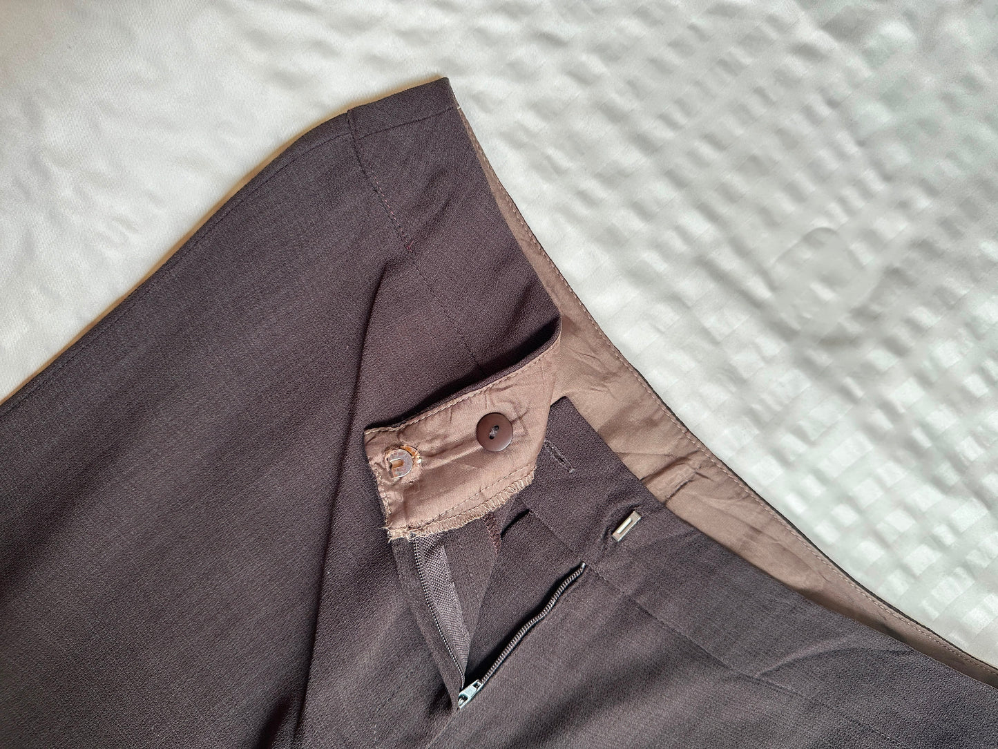 Dress Pant - Greyish Brown Georgette Straight Pant